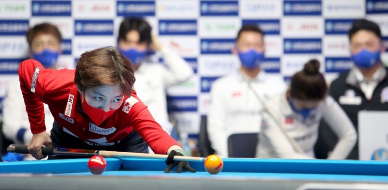 고개 숙인 신한알파스(사진=PBA 제공)