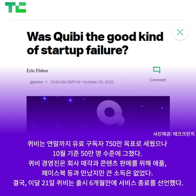 대형 신인 '퀴비'의 몰락