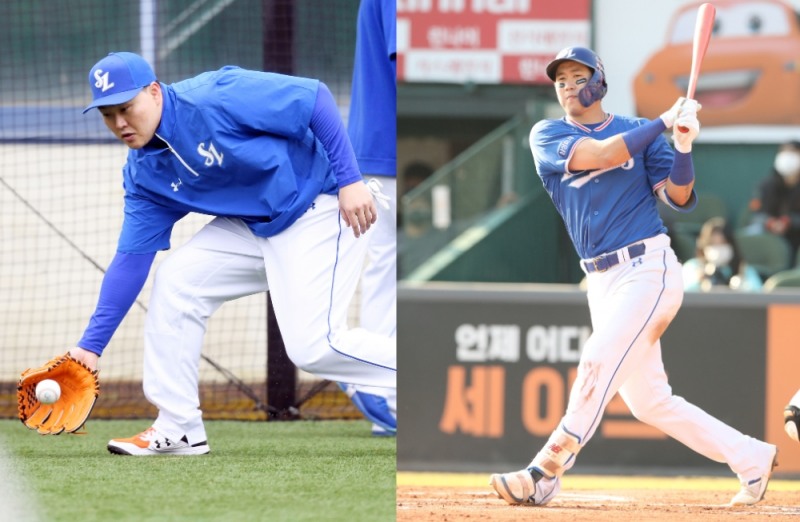 2021시즌 좌우 쌍포가 기대되는 오재일(왼쪽)과 김동엽