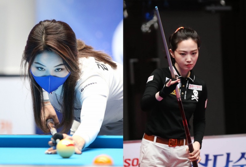 16강 희비 갈린 김가영(왼쪽)과 차유람(사진=PBA제공)