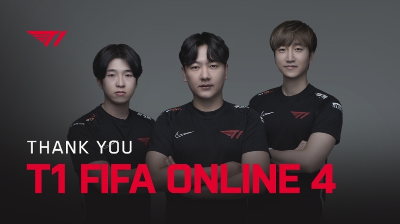 창단 약 1년여 만에 피파온라인4 팀을 해체한 T1(사진=T1 공식 SNS 발췌).