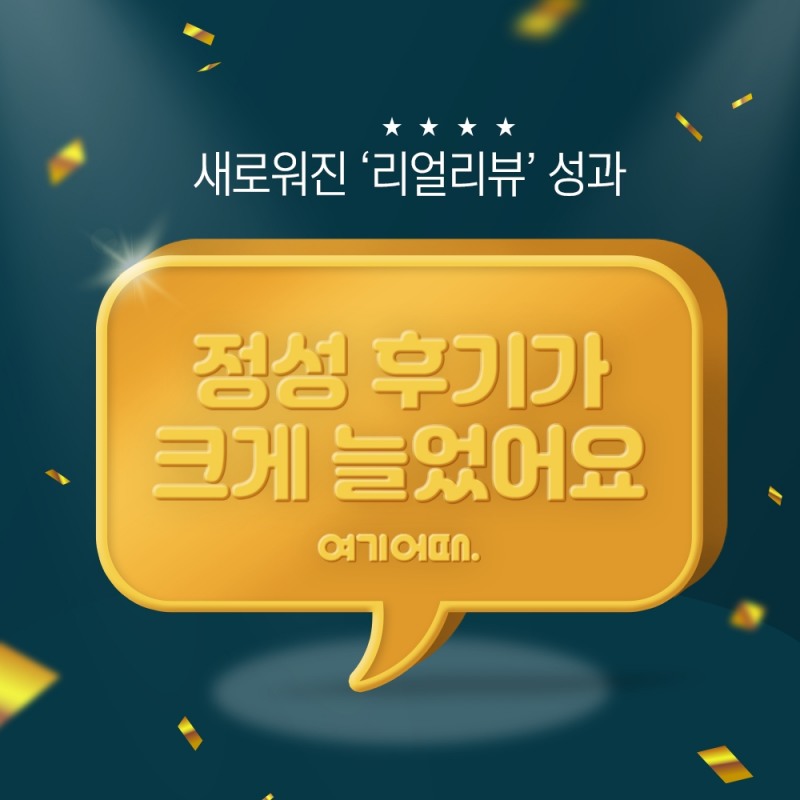 여기어때, 리뷰 운영 정책 개편... 고품질 후기 비중 증가