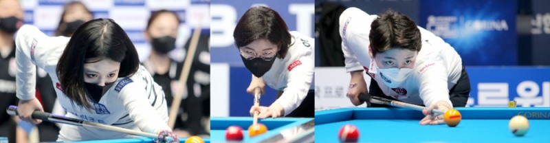 서한솔,이미래,백민주(왼쪽부터. 사진=PBA제공)