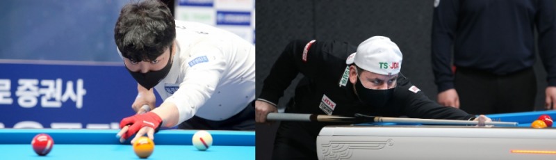 1차전 패배 안은 강민구(왼쪽),모랄레스(사진=PBA제공)