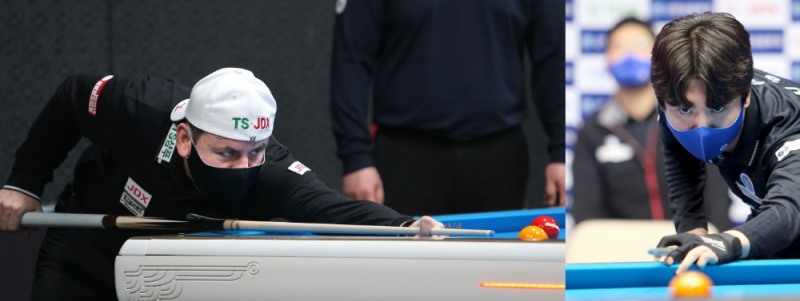 16강행이 좌절된 모랄레스(왼쪽)와 신정주(사진=PBA제공)