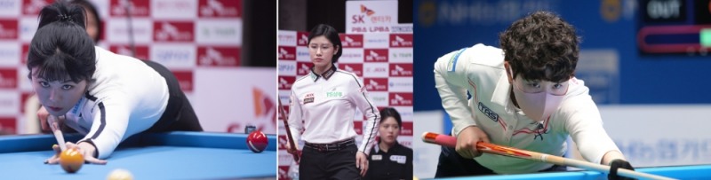 8강행의 김가영(왼쪽부터), 이미래, 김세연(사진=PBA제공)