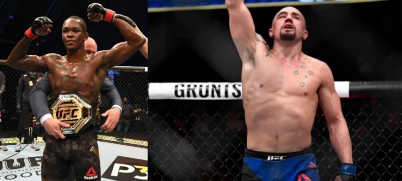 아데산야(왼쪼)와 휘태커