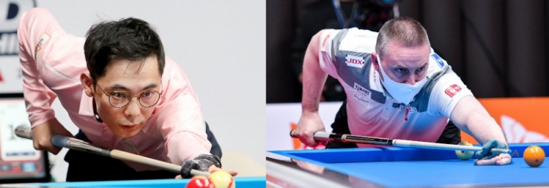 막차로 16강에 합류한 한동우(왼쪽)와 쿠드롱(사진=PBA제공)