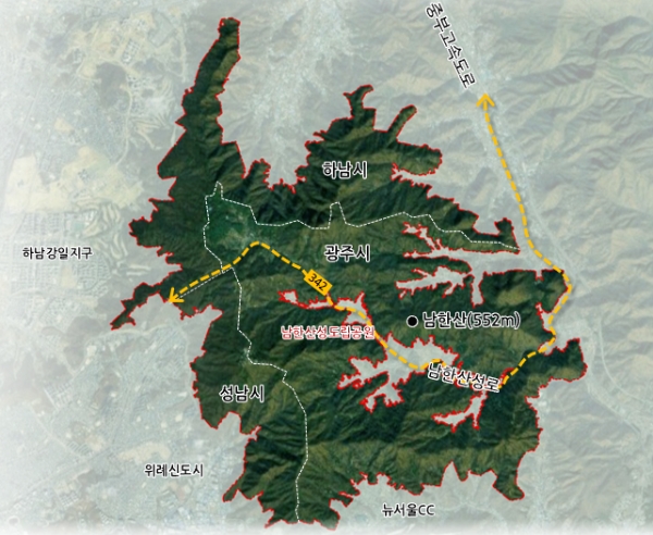 남한산성도립공원 구역도 / 자료 = 경기도뉴스포털