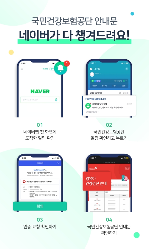 네이버, 국민건강보험공단과 건강검진표 디지털 안내·고지 발송서비스