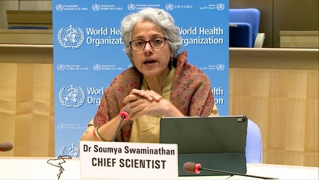 숨야 스와미나탄 WHO 수석 과학자 (사진 = WHO 화상 기자회견 갈무리)