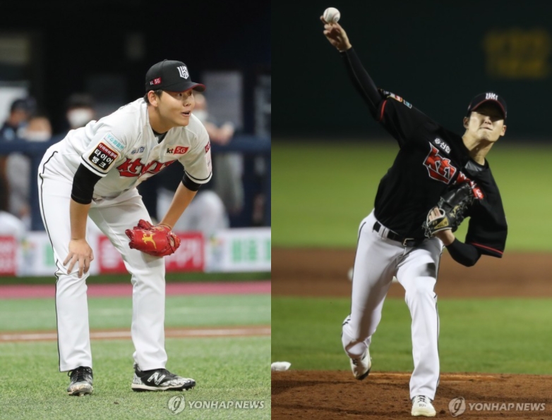 2021시즌에도 kt 마운드의 핵이 될 토종 에이스들인 소형준(왼쪽)과 배제성