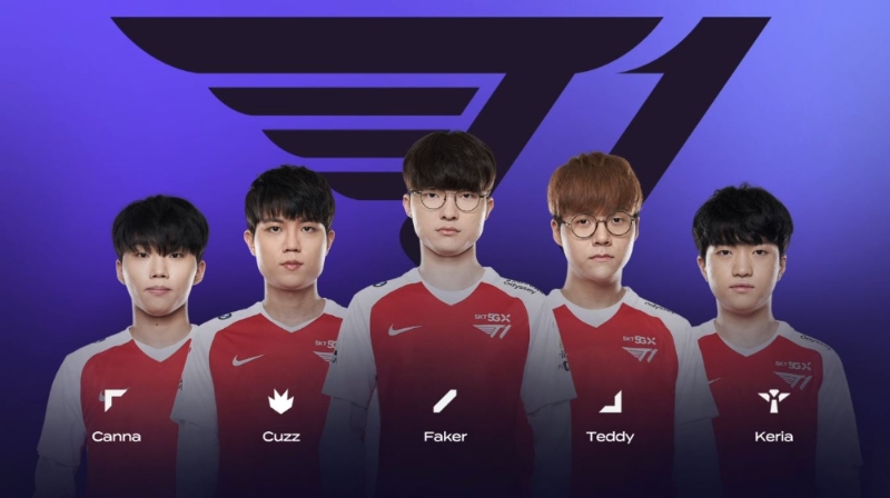 T1 선발 엔트리(사진=LCK 중계 화면 캡처).