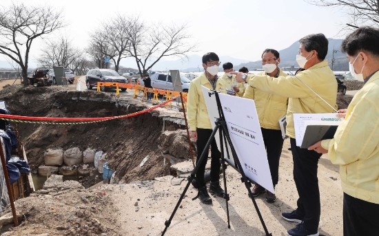 김순호 구례군수 수해복구현장 등 주요사업 현장 점검/사진=구례군