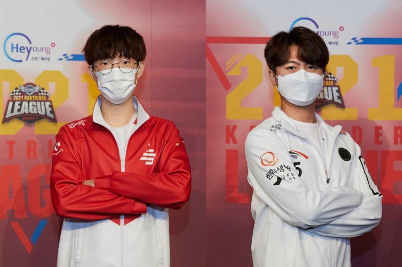 2021 첫 라이벌전에 나서는 샌드박스 게이밍의 정승하(왼쪽)과 한화생명e스포츠의 최영훈(사진=넥슨 제공).