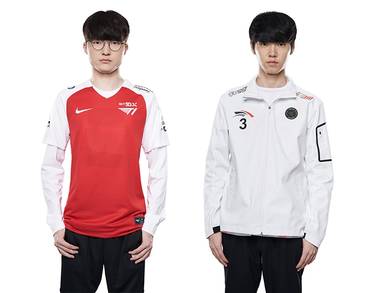 T1 미드 라이너 '페이커' 이상혁(왼쪽)과 한화생명e스포츠 미드 라이너 '쵸비' 정지훈(사진=LCK 제공).