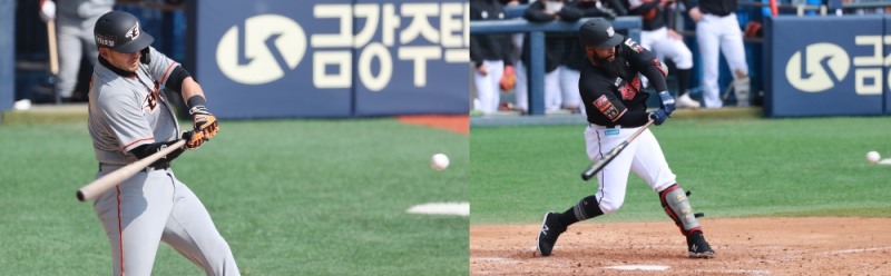새로운 외국인타자인 한화의 라이온 힐리(왼쪽)와 kt의 조일로 알몬테