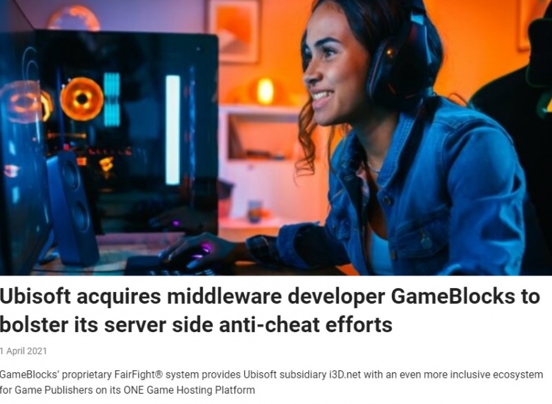 유비소프트가 핵 방지 소프트웨어 개발사 게임블록스를 전격 인수했다(사진=i3D넷 공식 홈페이지).