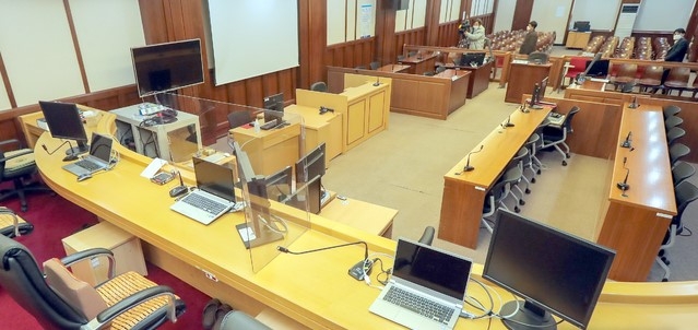 광주지법 201호 형사대법정. 확진자가 다녀간 법정과 직접 관련 없음.