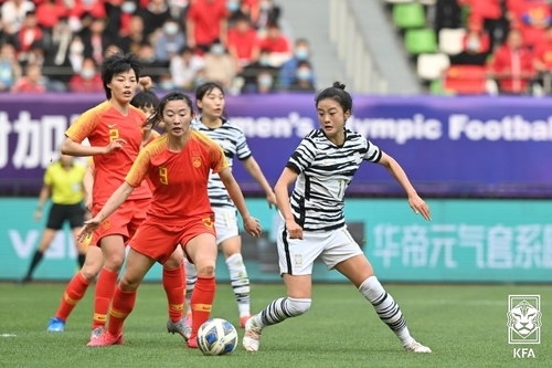 한국-중국 여자축구 도쿄올림픽 PO 2차전 경기 모습 [대한축구협회 제공]
