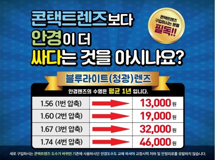 목포 남악 으뜸플러스안경, 누진다초점·블루라이트렌즈 할인 프로모션