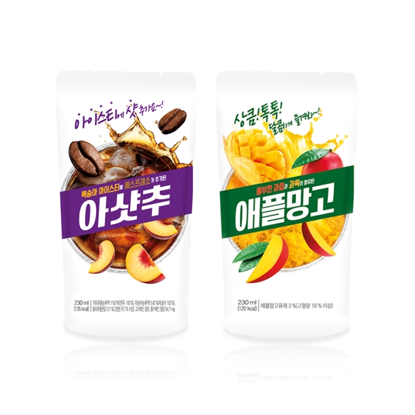 미니스톱 ‘아샷추’ ‘애플망고’ 이색 파우치 음료 출시