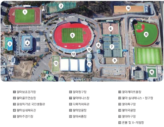 팔마종합운동장내 체육시설 현황/사진=순천시
