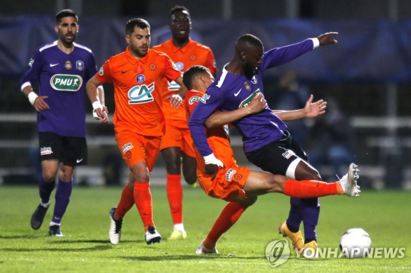 몽펠리에와 카네 루시용의 프랑스컵 8강 경기 장면 (AFP=연합뉴스)