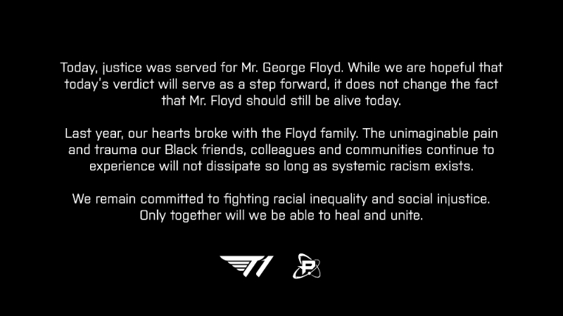 T1 성명문(사진=T1 공식 SNS 발췌).