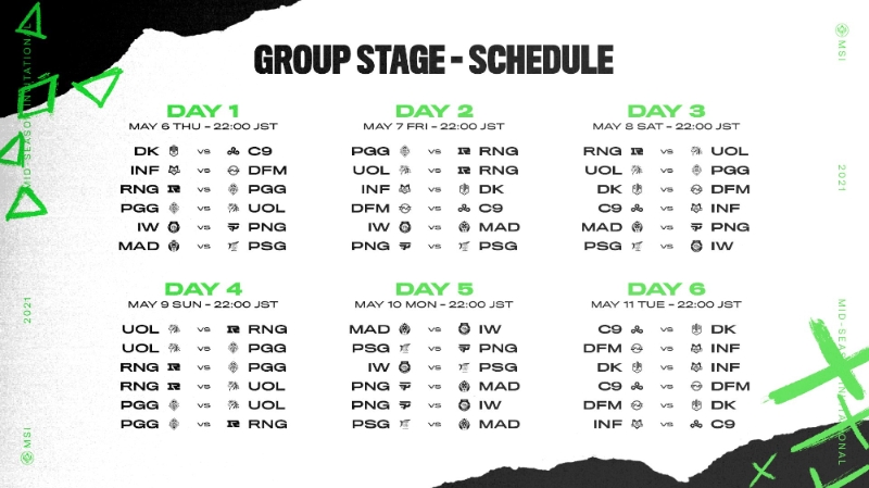 2021 MSI 그룹 스테이지 대진 및 일정