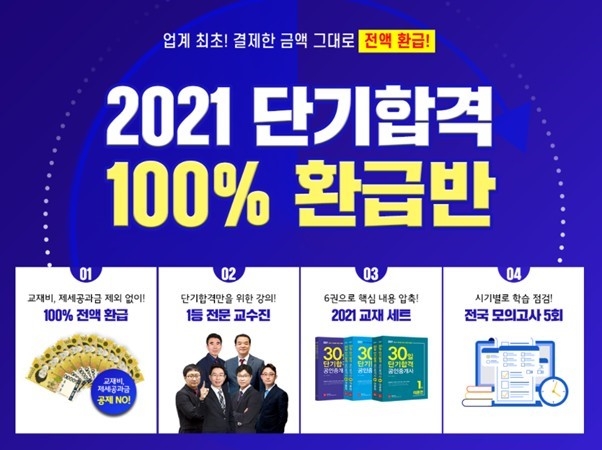 단기에듀, 2021 단기합격 100%환급반 운영…”공인중개사 단기 완성”