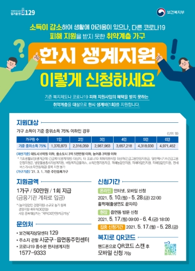 한시 생계지원 포스터/사진=영암군