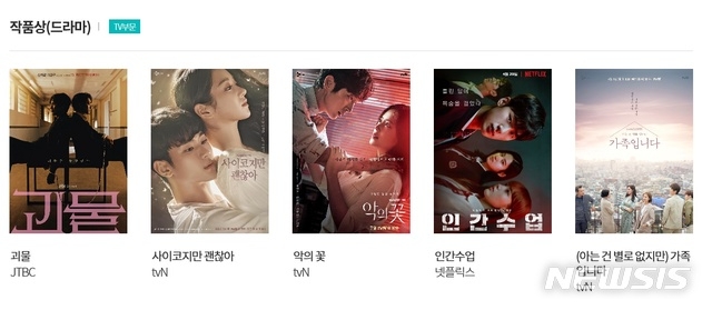 제57회 백상예술대상 TV부문 작품상 후보. (사진=제57회 백상예술대상 홈페이지 사진 캡처)