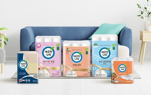 리뉴얼 된 깨끗한나라 브랜드 화장지 및 미용티슈