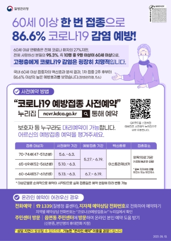 광양시, 60세 이상 어르신 예방접종 예약 홍보물/사진=광양시