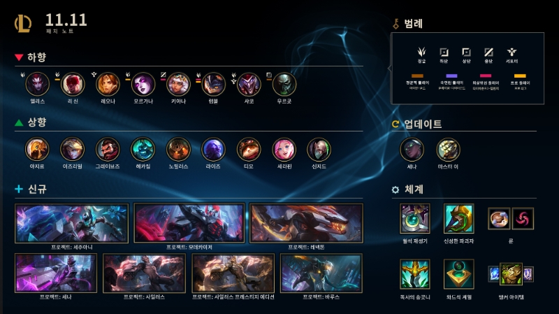 리그 오브 레전드 11.11 패치노트(사진=리그 오브 레전드 공식 홈페이지 발췌).