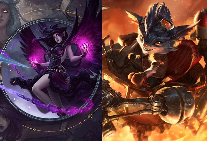 모르가나(왼쪽)와 럼블(사진=리그 오브 레전드 공식 홈페이지 발췌).