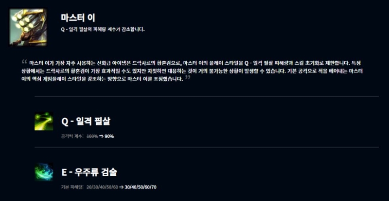 마스터이(사진=리그 오브 레전드 공식 홈페이지 발췌).