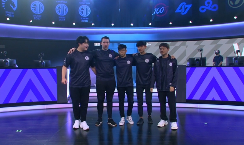 개막전서 승리한 TSM(이미지 갈무리=북미 LCS 방송)