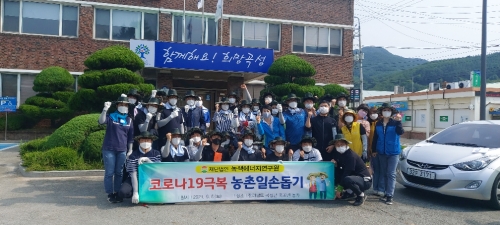 곡성군자원봉사센터·녹색에너지연구원, 아로니아 농가 일손돕기 연계/사진=곡성군