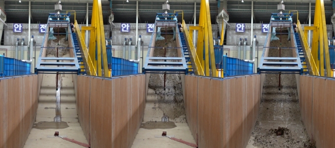 시간의 경과에 따른 토적의 공간분포