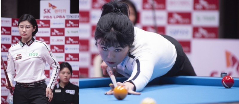 16강전에서 만나는 이미래(왼쪽), 김가영(사진=PBA제공)