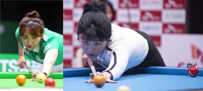 결승행을 다툴 김민아(왼쪽)와 김가영(사진=PBA)