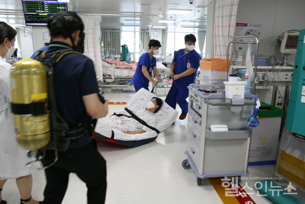 한림대학교강남성심병원소방훈련모습