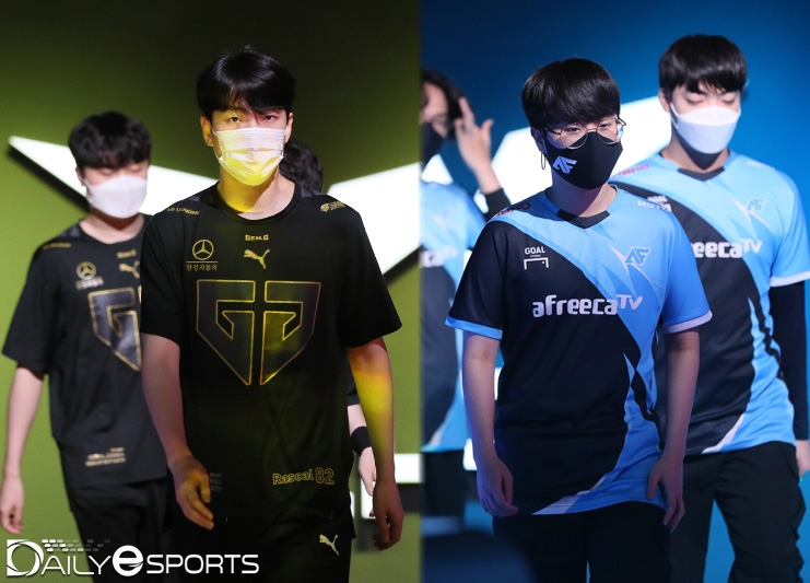 젠지 e스포츠(왼쪽)와 아프리카 프릭스.