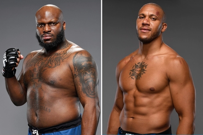 데릭 루이스(왼쪽)와 시릴 가네(사진=UFC)