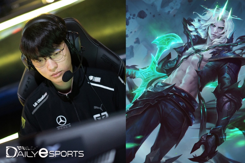 젠지 e스포츠 '라스칼' 김광희(왼쪽)와 리그 오브 레전드 챔피언 비에고.