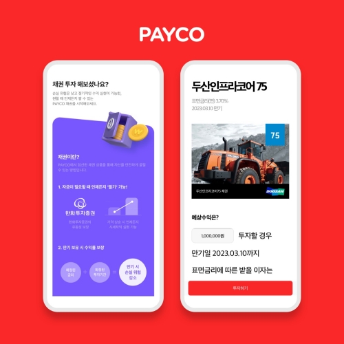 ‘페이코 투자’ 서비스, 채권 2종 추가…투자 상품 라인업 강화