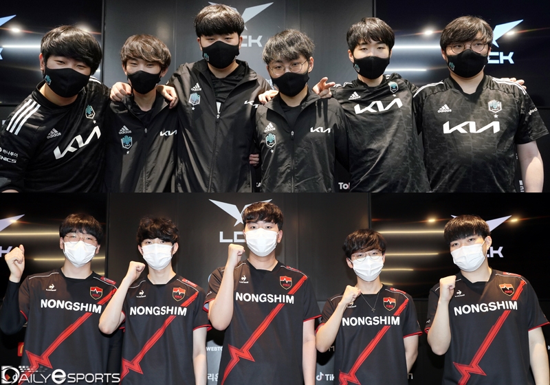 담원 기아(위)와 농심 레드포스.