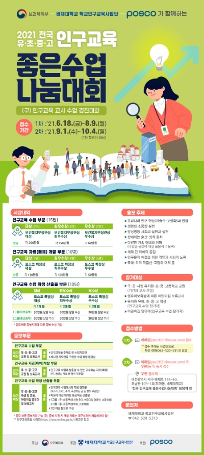2021 전국 유·초·중·고 인구교육 좋은수업 나눔대회 포스터/사진=광양제철소